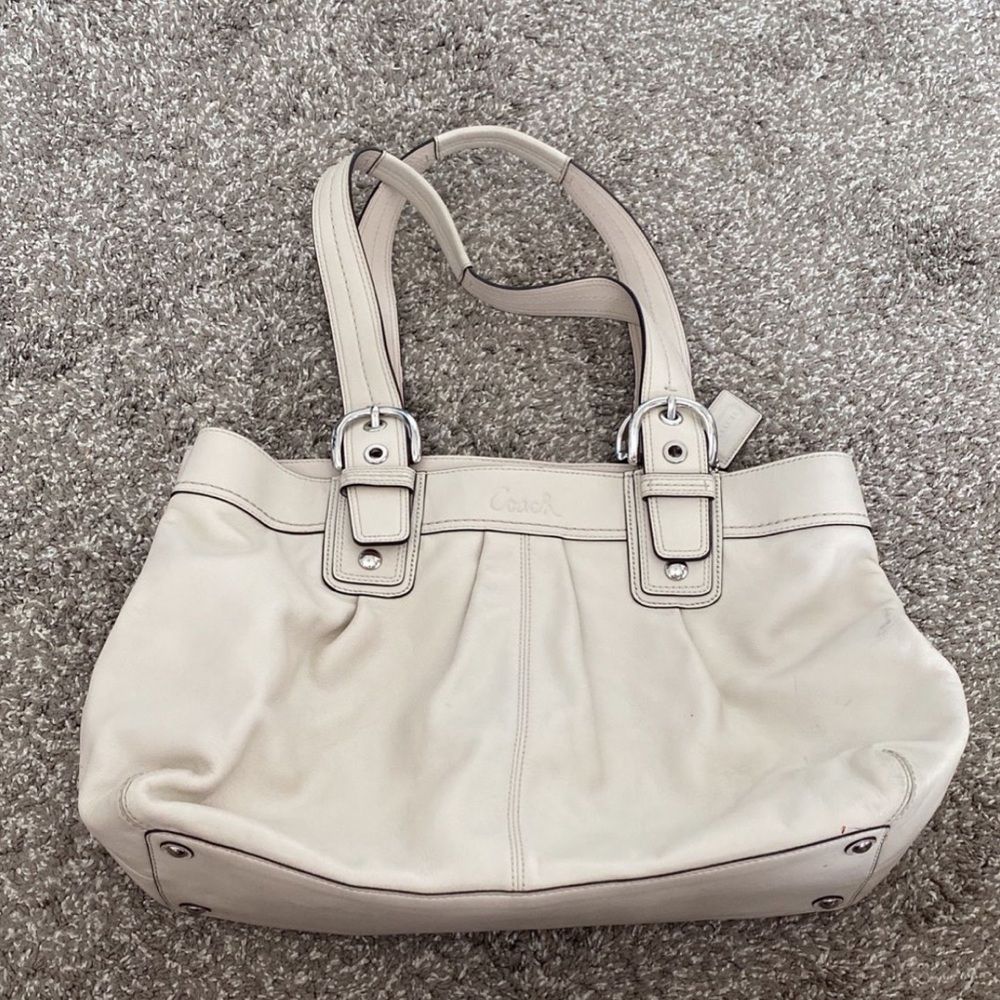 white coach handbag